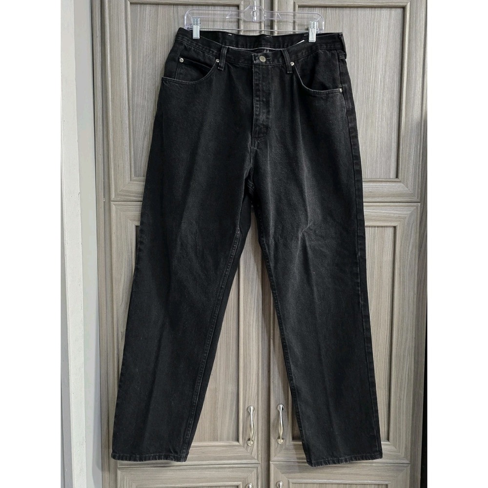 Wrangler Mens All Black Jeans Size 36x32